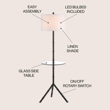 Hall 62" Metal LED End Table Floor Lamp - JONATHAN Y